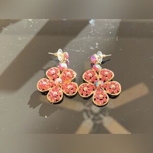 Pink Flower Earrings
